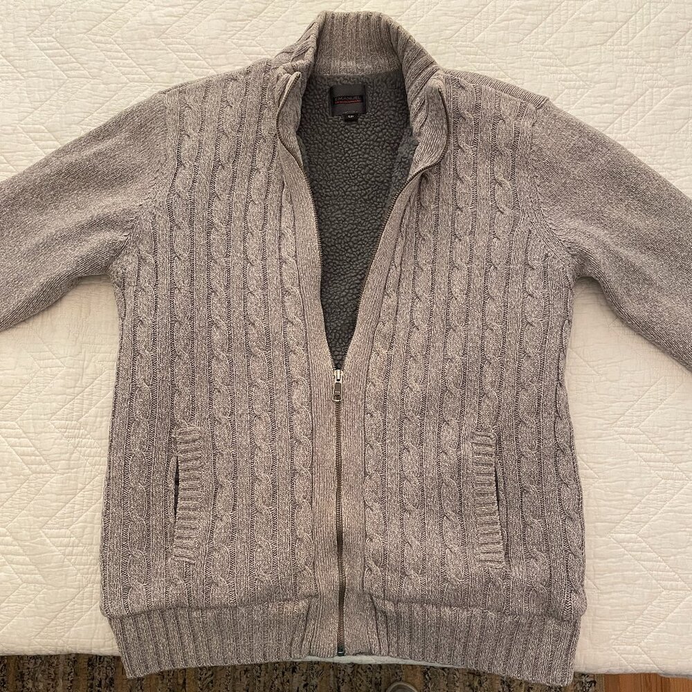 Cable Knit/Fleece Lined Sweater/Jacket